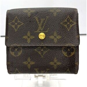 Louis Vuitton Classic Brown LV Monogram Portefeiulle Elise Trifold Wallet France